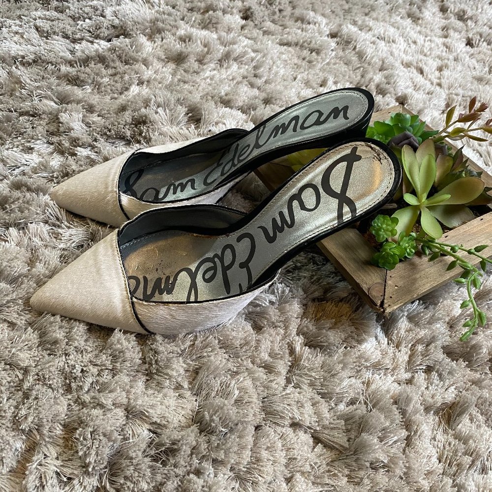 Sam Edelman Cowhide Heeled Mules